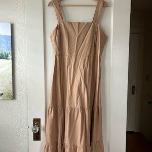 Madewell Women’s Size 12 Beige Poplin Tank Tiered Midi Dress